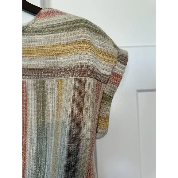 W5 Women's Medium Tie Front Top Fall Autumn Cottagecore Boho Retro - Picture 2 of 8